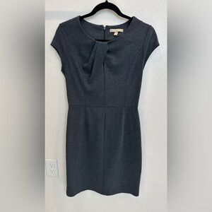 Banana Republic Factory Charcoal Gray Cap-Sleeve Sheath Dress